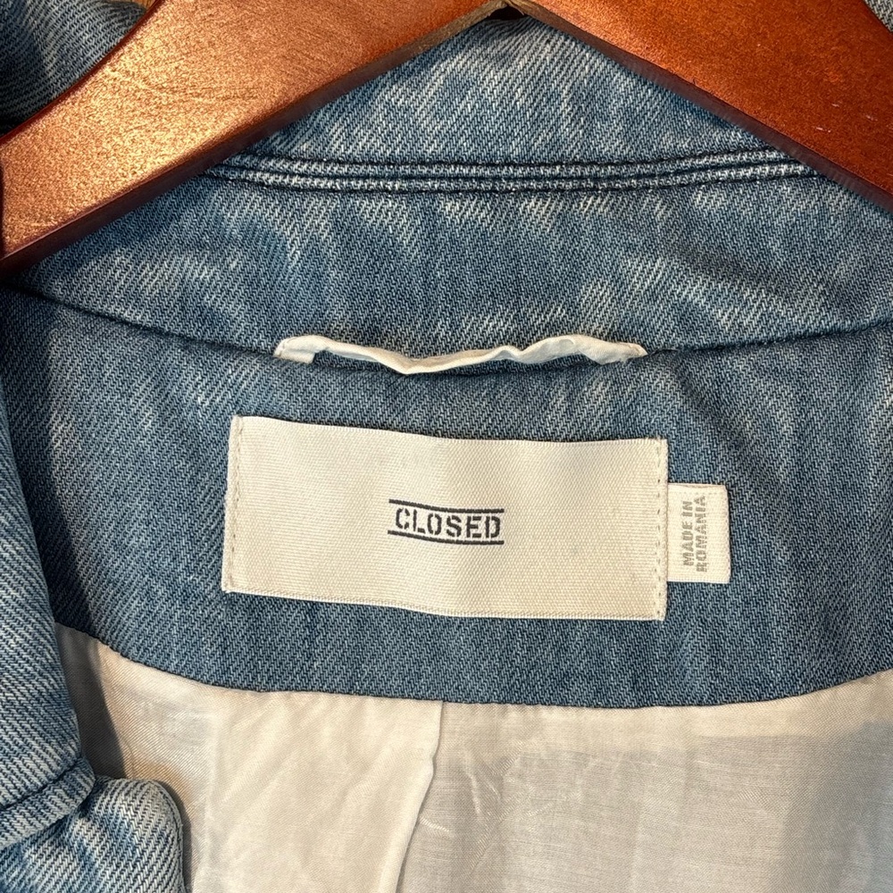 Closed Light Blue Denim Trench Coat - Picture 2 of 4